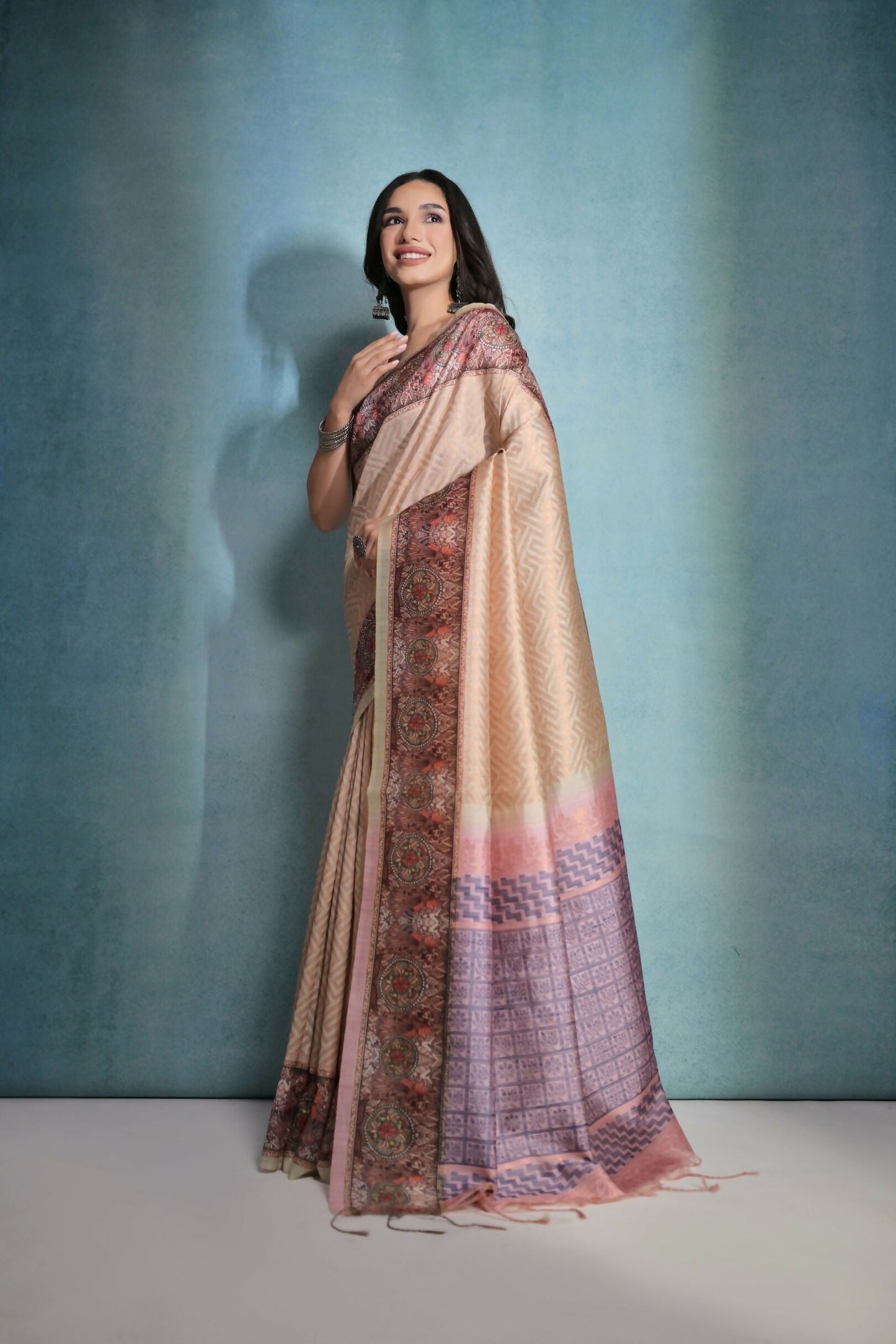 Vishnu Weaves Women's Yellow Cotton Silk Zari Woven Saree with Blouse - Swadesiicart