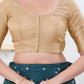 Joban Fashion Light-Gold Brocade Elbow Sleeveless Front Open Blouse - Swadesiicart