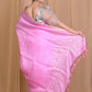 Very Much Indian Pure Linen Silk Saree With Sleek Border - Pink | Swadesiicart