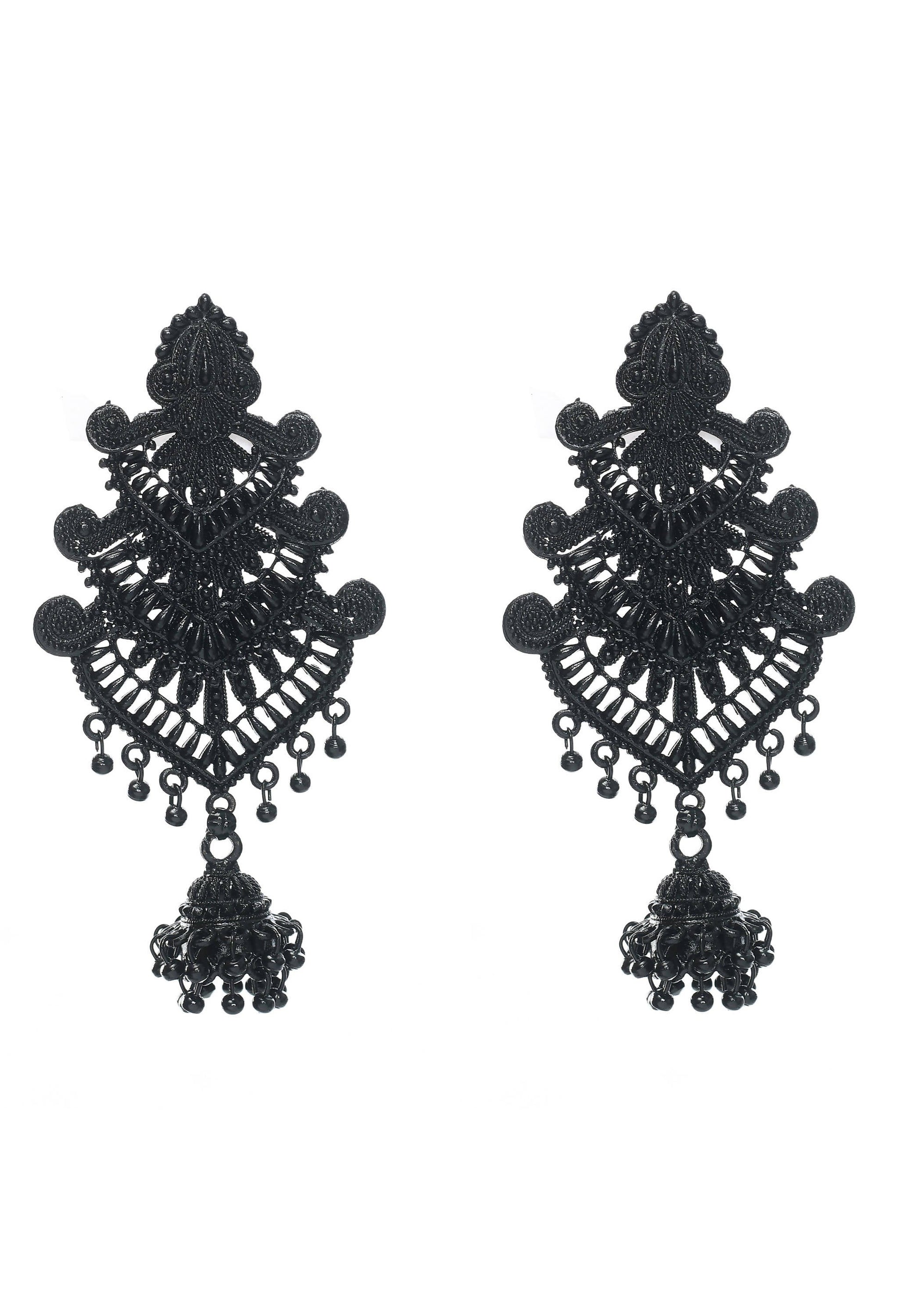 Mominos Fashion Johar Kamal Latest Design Black Color Earrings - Mominos Fashion