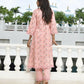 Vaasva Women's Peach Cotton Printed Kurta Pant Set | Swadesiicart