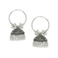 NVR Women's Silver Toned Dome Shaped Jhumkas Earrings | Swadesiicart