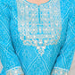 Partywear Designer sky blue cotton Stitched Suit With Dupatta - Tanisha | Swadesiicart