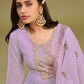 Lavender Swarovski Work & Embroidered Eid Wear Salwar Suit - Emponline | Swadesiicart