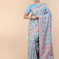 Blue Silk Blend Woven Design Saree With Unstitched Blouse Piece - Aloki
