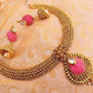 Multicolor Antique Pink Necklace With Earrings