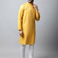 Even Apparels Yellow Color Pure Cotton Men's Kurta With Side Placket (SLD1130) | Swadesiicart