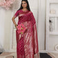 Shree Shyam Fashion Lichi Silk Wine Saree
