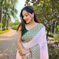 Vamsee Kajol Baby Pink Sana Silk Saree - Swadesiicart