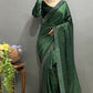 Vastranavya Green Rangoli Silk Swarovski work Ready to Wear Saree | Swadesiicart