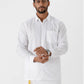Ramraj Cotton Mens Full Sleeve White Shirt Plus Size - Luxury Cotton | Swadesiicart