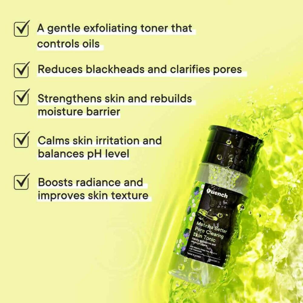 Quench Botanics Matcha Better Pore Clearing Skin Tonic - Korean Skincare | Swadesiicart
