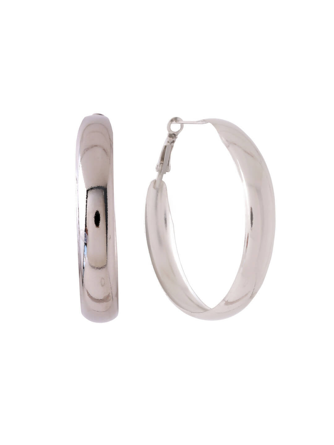 NVR Women Silver Plated Hoop Earrings | Swadesiicart