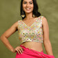 Amodini Designer Studio Multicolor Mirror Work Sleeveless Padded Blouse