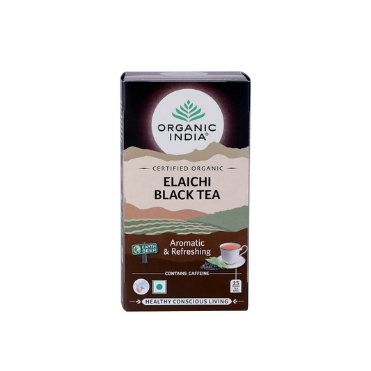 Organic India Elaichi Flavoured Black Tea Bags - Swadesiicart