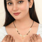 VOJ Gold-Polished Leaf Design Beaded Chain Mangalsutra - Swadesiicart