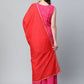 Ahalyaa Pink Crepe Orange khari Print Kurta Sharara Set With Dupatta | Swadesiicart