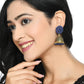 Mominos Fashion Johar Kamal Kundan Work Jhumka With Blue Beads For Women - Swadesiicart