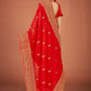 Vamsee Red Organza Saree - Swadesiicart