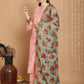 Jyoti Fashion Women's Peach Chanderi Silk Elegant Jardoshi Kurta with Trouser & Dupatta | Swadesiicart