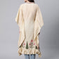 Ahalyaa Women Beige Pure Cotton Floral Printed Kaftan Kurta | Swadesiicart