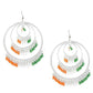 Mominos Fashion Traditional Silver-Plated Indian Tricolor Earrings - Mominos Fashion