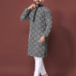 Black Embroidered Mens Kurta with Pajama by Infinity Export