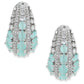 Aqua & Silver Diamond Hoops Earrings- Ruby Raang | Swadesiicart