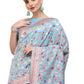 Blue Silk Blend Woven Design Saree With Unstitched Blouse Piece - Aloki