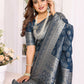 Aastha Fashion Teal Blue Georgette Silk Leheriya With Elegant Zari Weaving Saree