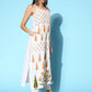 Ahalyaa Women's White Colour Pure Cotton Pigment Printed Kurta Pant Set With Dupatta | Swadesiicart