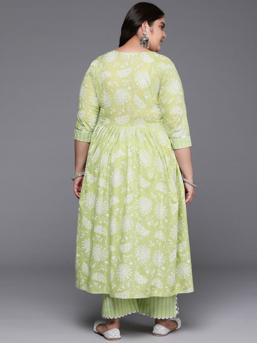 Ahalyaa Women's Traditional wear Kurta Set - Green | Swadesiicart