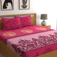 Dreamscape Pink & Beige Ethnic Motifs 144 TC Bedsheet with Pillow Covers - Swadesiicart