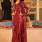 Maroon Tom Silk Plain Ready To Wear Saree With Stitched Blouse - Satiksha | Swadesiicart