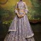 House of Panchhi Mauve Pure Georgette Sequins with heavy Zarkan embroidery Lehenga choli & Dupatta | Swadesiicart