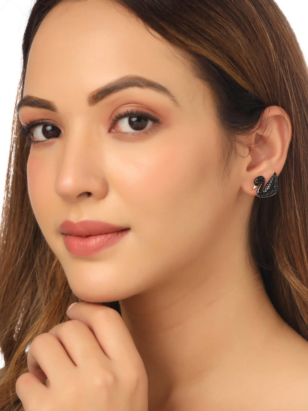 NVR Women Black Cz Studded Studs Earrings | Swadesiicart