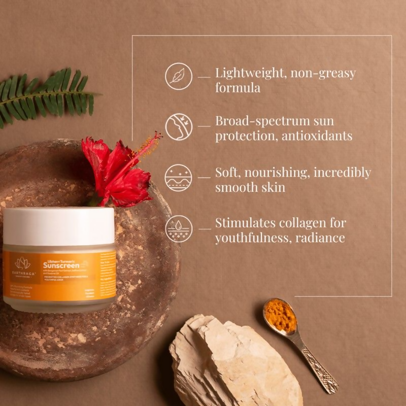 Earthraga Ubtan + Turmeric SPF 50 Matte Sunscreen | Swadesiicart