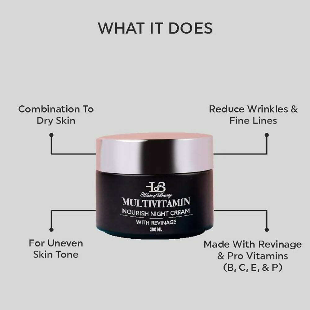 House Of Beauty Multivitamin Nourish Night Cream With Revinage For Face - Swadesiicart