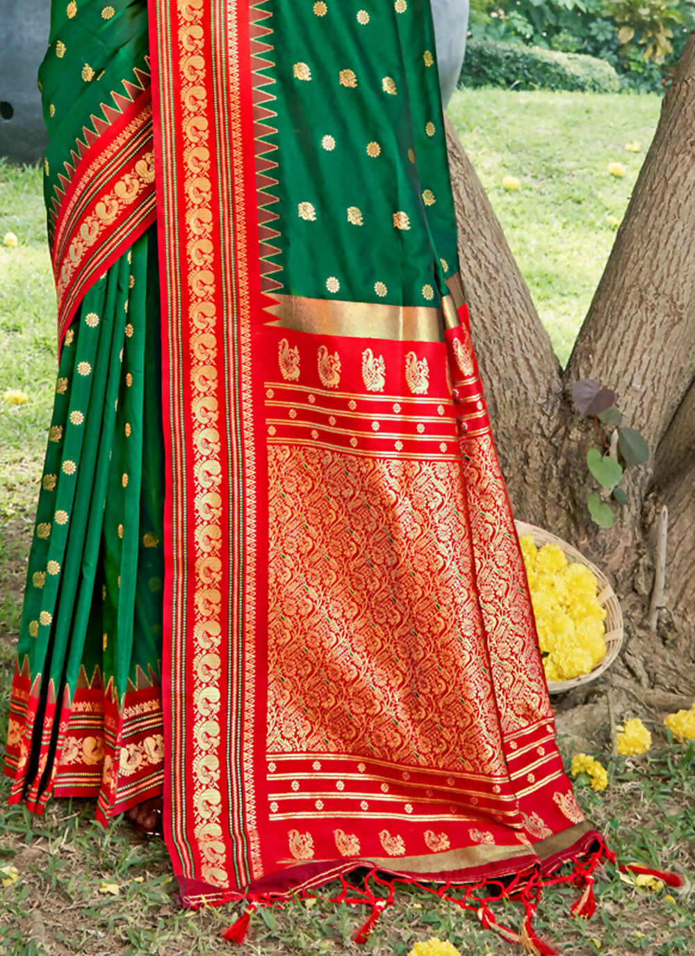 Shree Shyam Fashion Green Soft Silk Saree