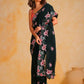 Vamsee Annie Dark Green Georgette Silk Saree - Swadesiicart