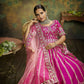 House of Panchhi Pink Pure Silk Moti & Zarkan heavy embroidery Lehenga choli & Dupatta | Swadesiicart