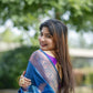 Vishnu Weaves Women's Blue Banarasi Silk Saree with Blouse - Swadesiicart