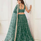 Aastha Fashion Bottle Green Butterfly Net Tone To Tone Thread Work, Sequence Work And Original Mirror Work Embroidery Wedding Wear Lehenga Choli