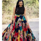 Dishitha Creation Printed Stitched Lehenga & Crop Top - Black & Black | Swadesiicart