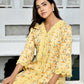 Vaasva Women's Yellow Cotton Printed Kurta Pant Set | Swadesiicart