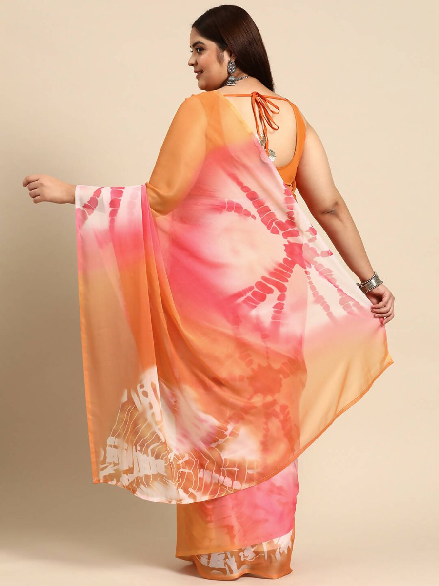 Ahalyaa Women's Traditional wear Saree - Orange | Swadesiicart