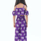 Lil Drama Trunk Tales Girls Purple Crop Top With Pants Co-Ordinate Set - Swadesiicart