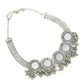 Mominos Fashion Johar Kamal Silver-Plated Brass Finish Mirror Work Women Choker | Swadesiicart