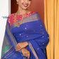 Very Much Indian Handloom Pure Cotton Paithani -Ink Blue | Swadesiicart