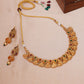 Temple Choker with Matching Jhumki Jewellery Set (Gold) - Ruby Raang - Swadesiicart